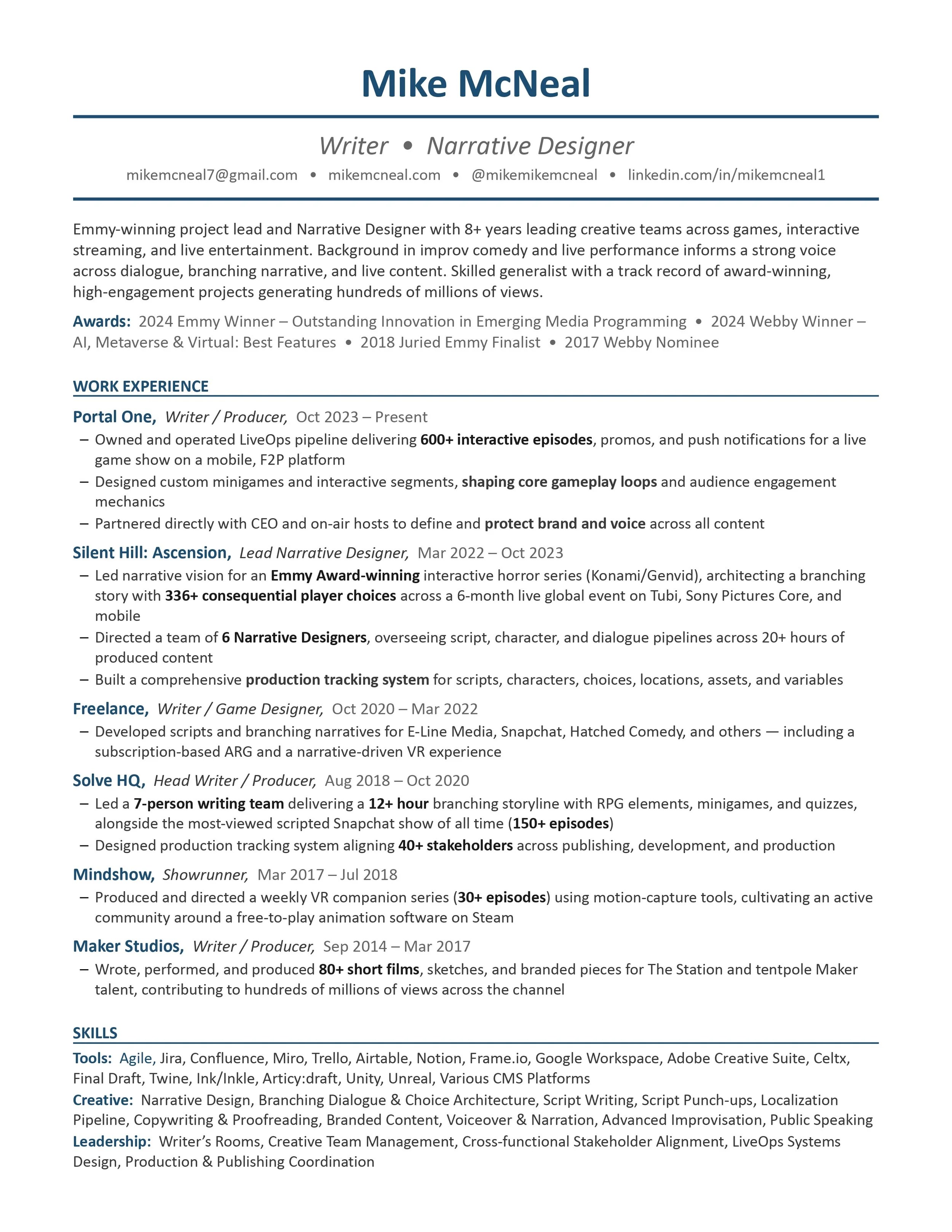 Mike McNeal Resume